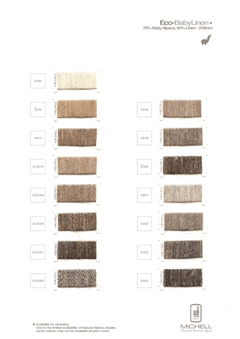 Eco Alpaca and Blends Yarn Colours