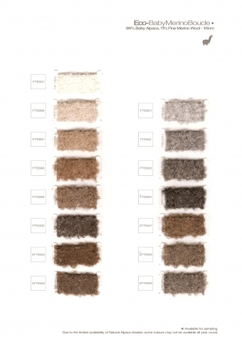 Eco Alpaca and Blends Yarn Colours