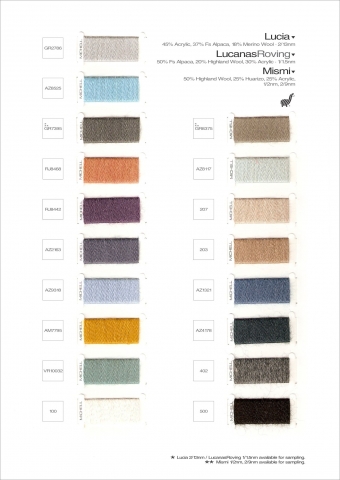 Alpaca Machine Knitting Colour Card #3 AW13-14